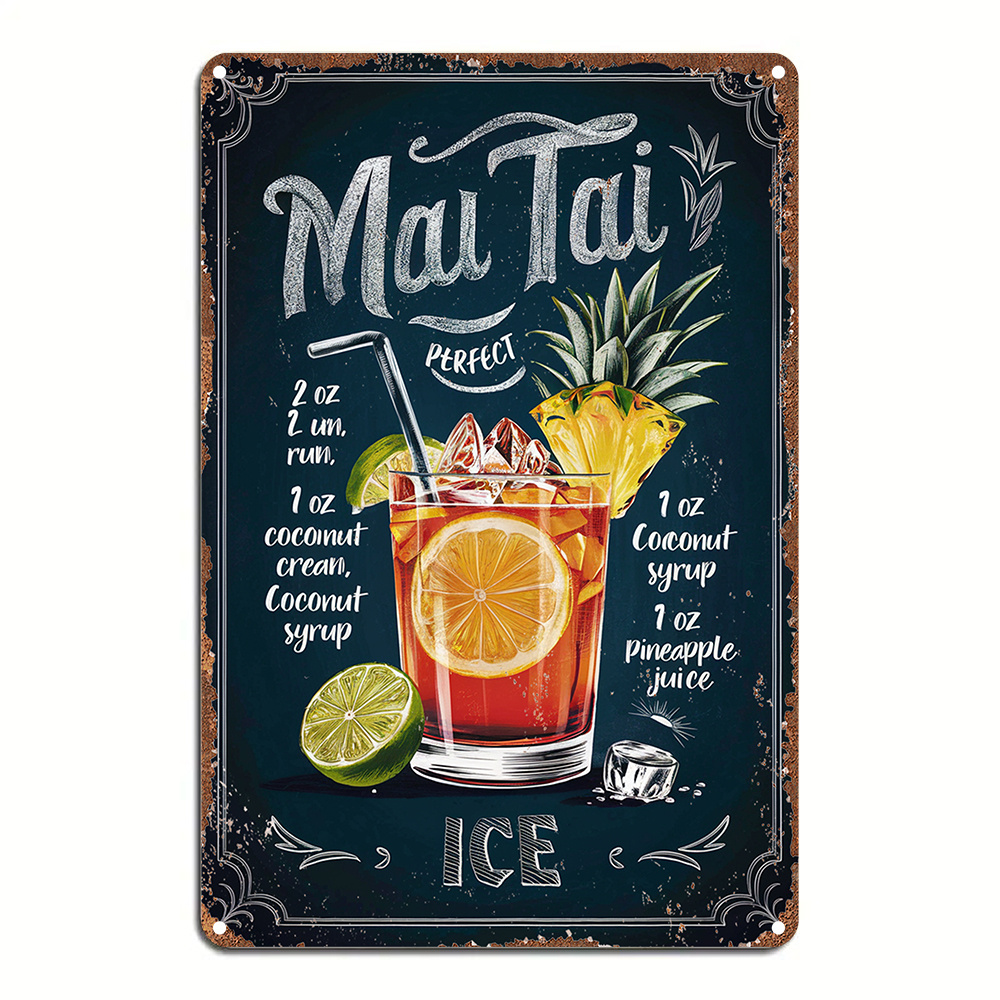 Home Bar Lounge - 1 buah Papan Logam Vintage Daftar