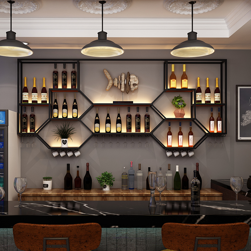 Home Bar And Cabinet - Rak Logam Lemari Anggur Ruang Tamu