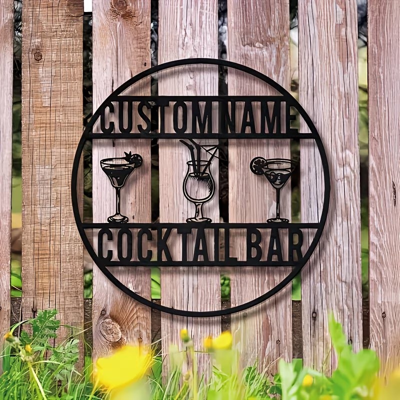 Papan Nama Bar Koktail Kustom, - Home Bar Cafe ulasan dan harga
